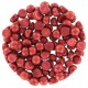 Czech 2-hole Cabochon beads 6mm Lava red
